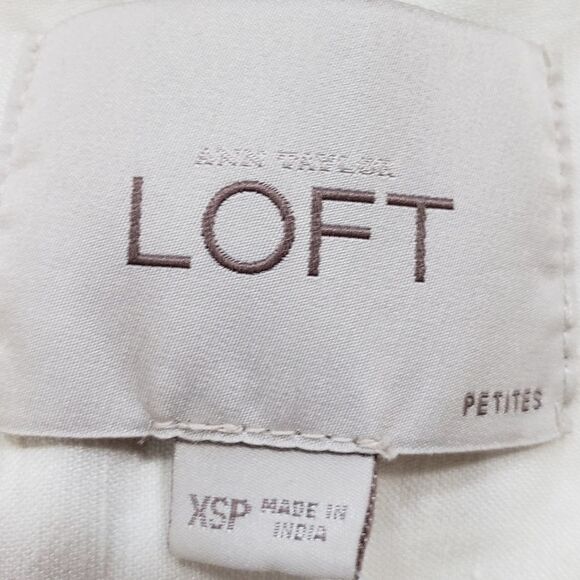 🔹️Loft Cream Linen Blend Zippered Utility Jacket w/Pockets Petite XSmall - Picture 8 of 10